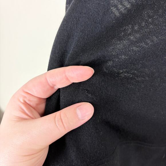 Everlane Black Relaxed Fit Lightweight Pure Wool Crewneck Short Sleeve T Shirt - Picture 8 of 11